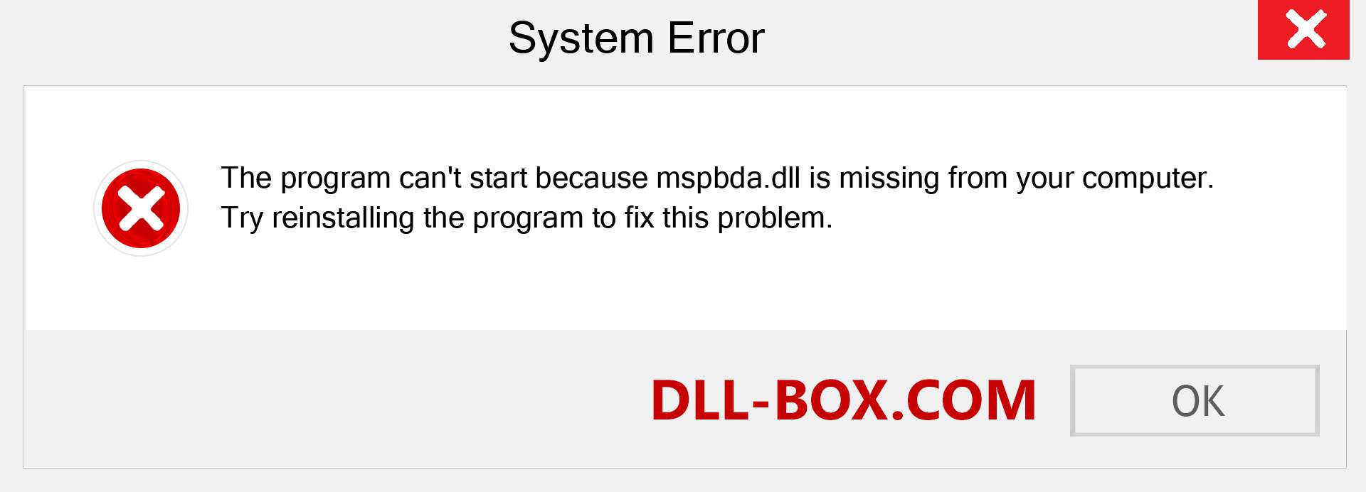  mspbda.dll file is missing?. Download for Windows 7, 8, 10 - Fix  mspbda dll Missing Error on Windows, photos, images