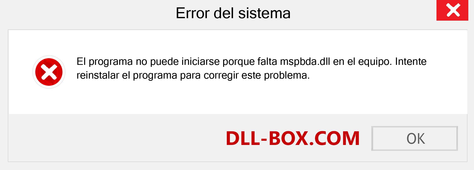 ¿Falta el archivo mspbda.dll ?. Descargar para Windows 7, 8, 10 - Corregir mspbda dll Missing Error en Windows, fotos, imágenes