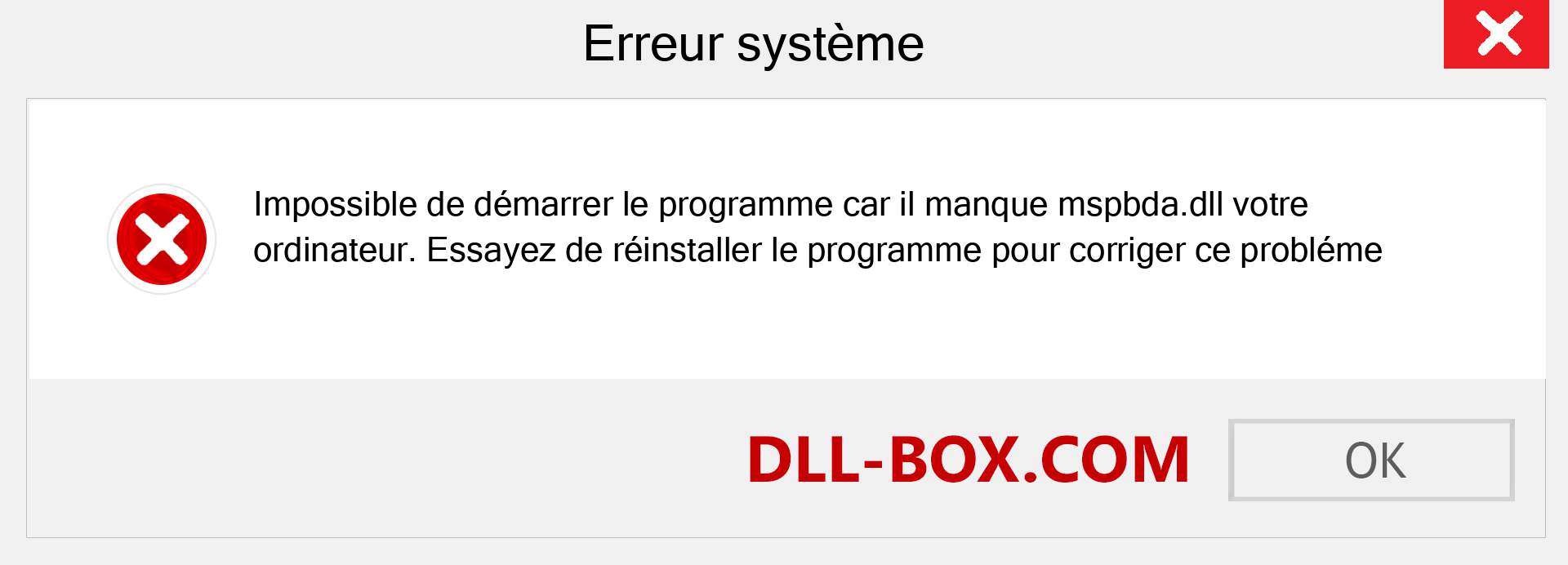 Le fichier mspbda.dll est manquant ?. Télécharger pour Windows 7, 8, 10 - Correction de l'erreur manquante mspbda dll sur Windows, photos, images